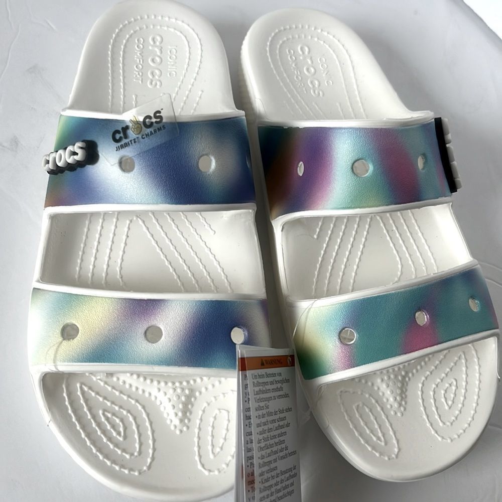 Crocs Multi New Crocs Iconic Comfort Multi Color Women's Slides S… - Gem